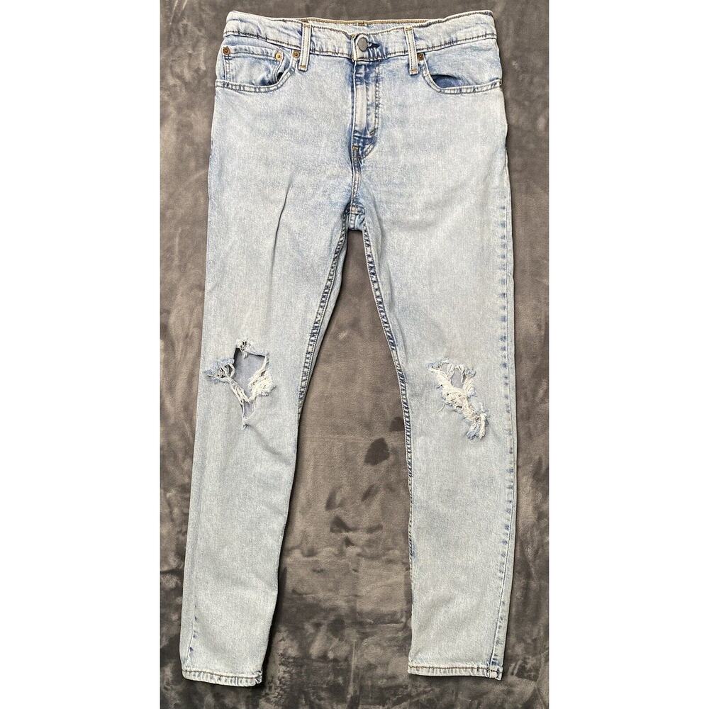 Levi's 512 Slim Taper Men's Size 33x32 Light Wash Distressed Stretch Denim Jeans
